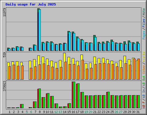 Daily usage for July 2025