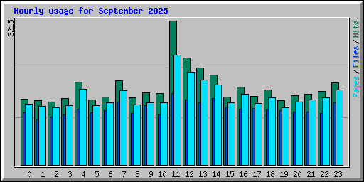 Hourly usage for September 2025